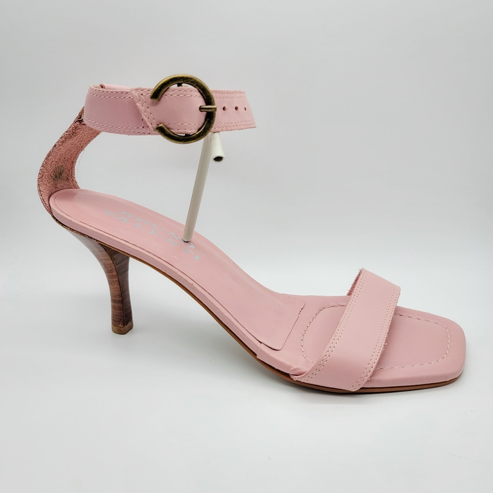 Bruno Valenti Pink Ankle Strap Square Toe Y2k Kitten Heels
